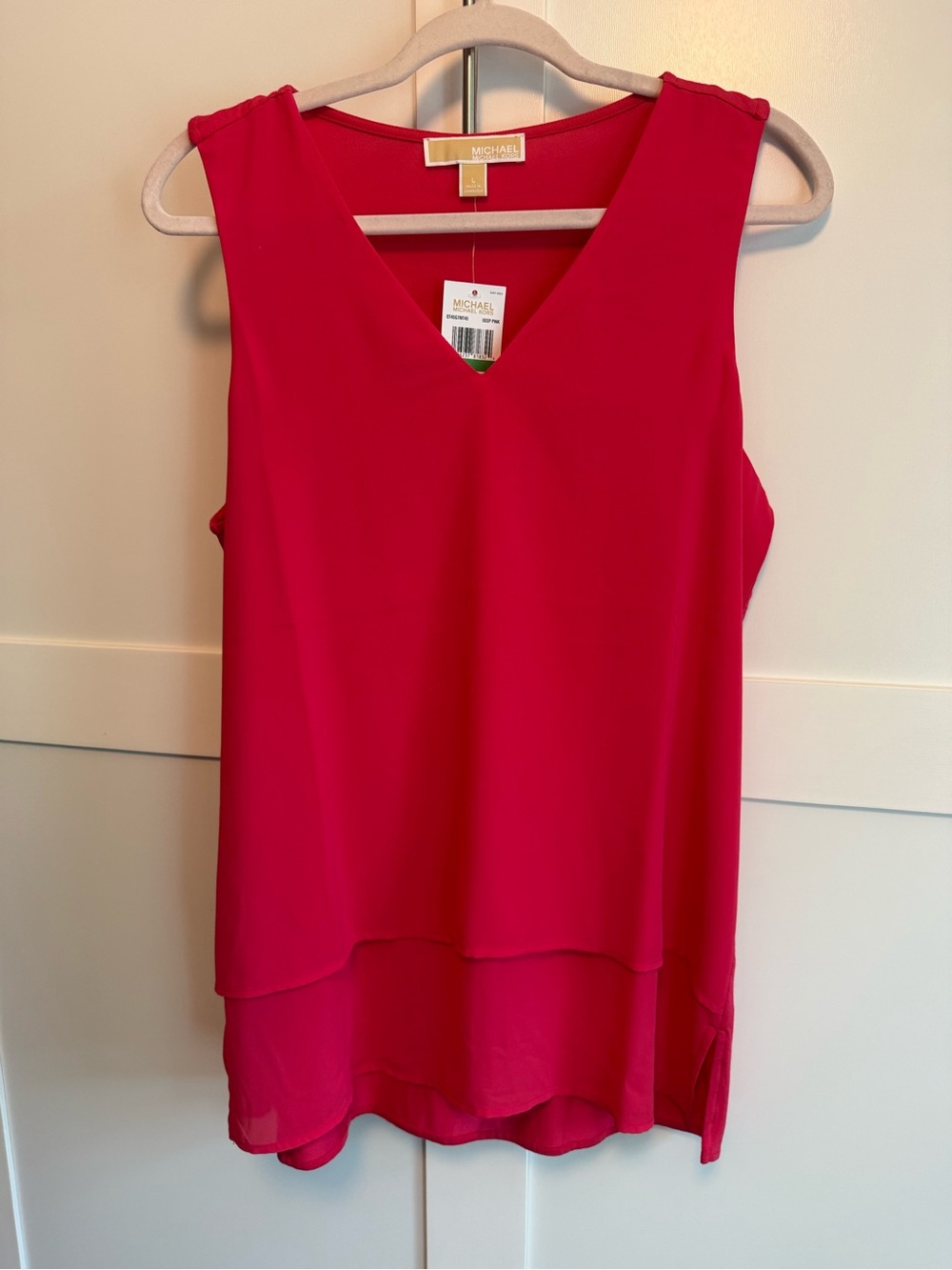 Michael Kors Bright Red Crewneck Shell Top